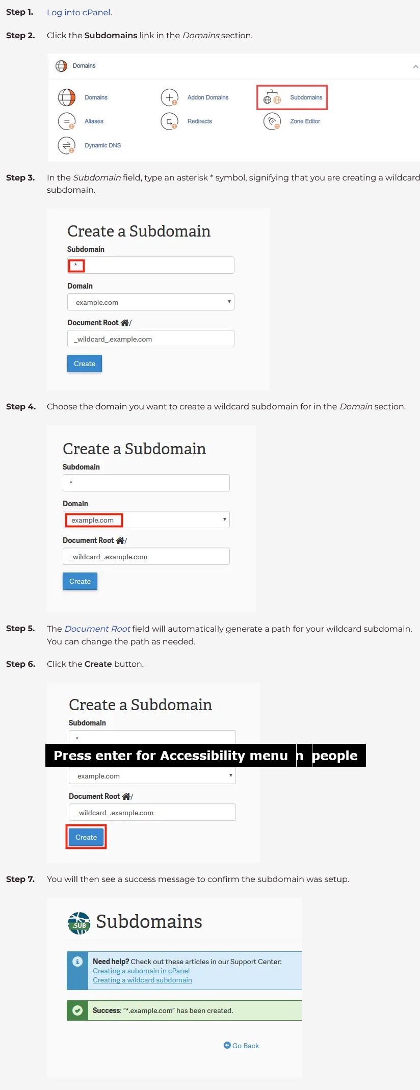 Wildcard,subdimain and dns